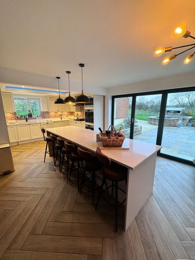 The kitchen island at Langtoft Stud